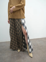 Spódnica plisowana AKEP w kratkę i ćwieki Akep