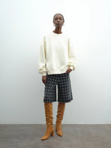 Szorty bermudy AKEP z denimu z ćwiekami Akep