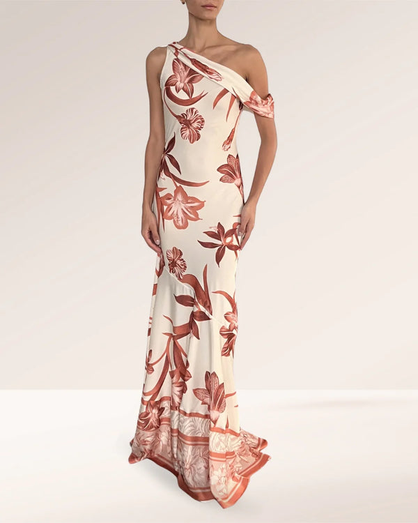 Sukienka One Shoulder Maxi Dress ROCOCO SAND
