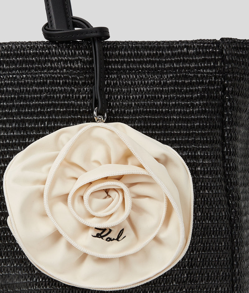 Torba plażowa z rafii z kwiatem Karl Lagerfeld Karl Lagerfeld
